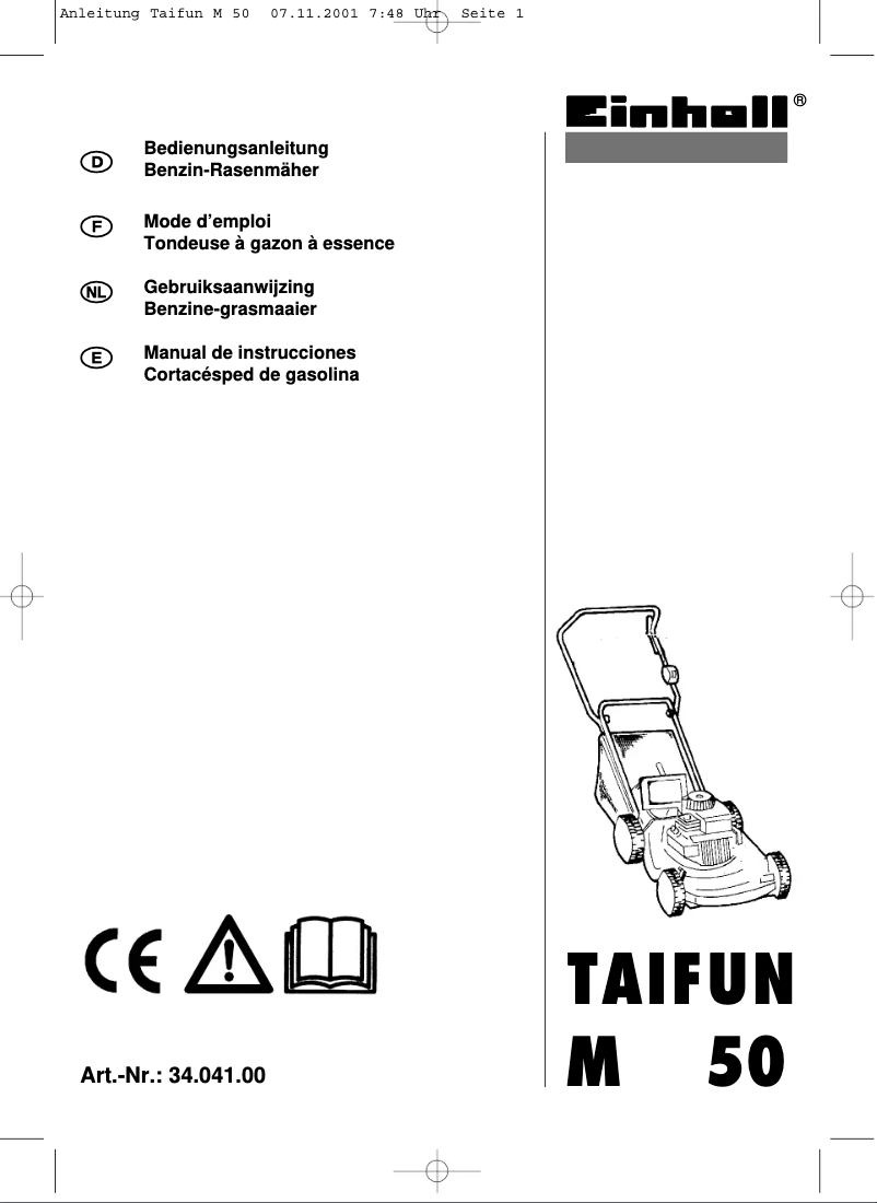 Page n°1 - Manuel utilisateur Einhell TAIFUN M 50