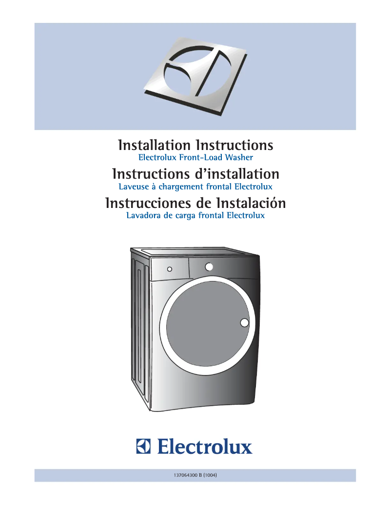 Page 1 de la notice Guide d'installation Electrolux EWFLW65HIW