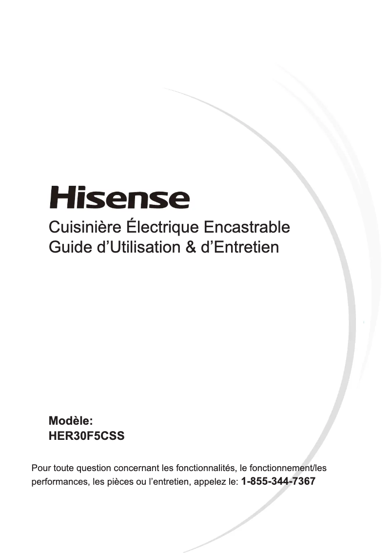 Page n°1 - Manuel utilisateur Hisense HER30F5CSS