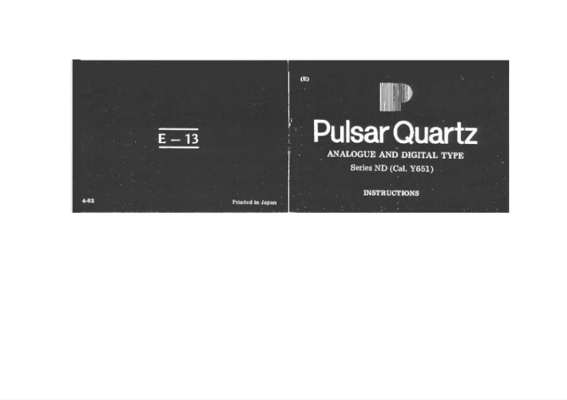 Page n°1 - Manuel utilisateur Pulsar Y651