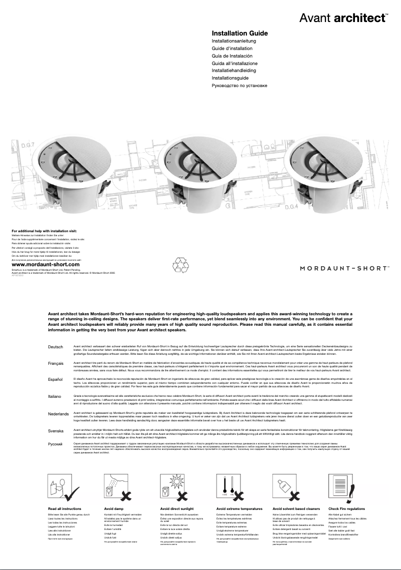 Image de la première page du manuel de l'appareil Avant Architect