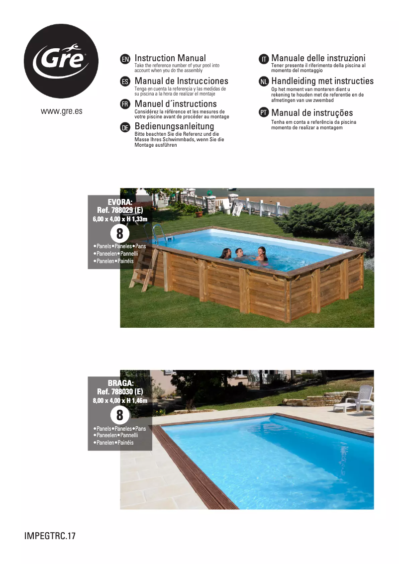 Page 1 de la notice Manuel utilisateur Gre Braga 788030