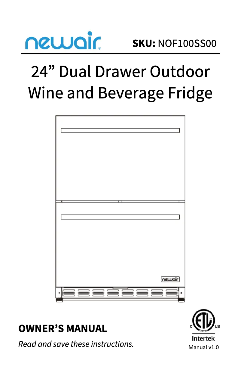 Página 1 del manual Manual de usuario NewAir NOF100SS00