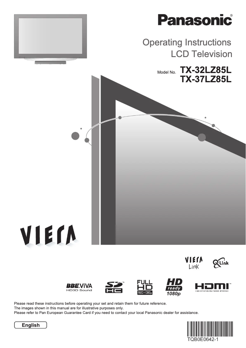Page n°1 - Manuel utilisateur Panasonic Viera TX-37LZ85L