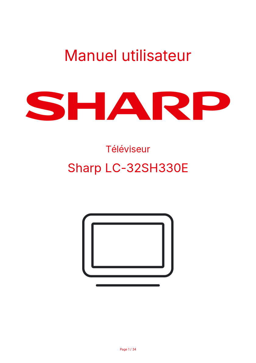Image de la première page du manuel de l'appareil LC-32SH330E