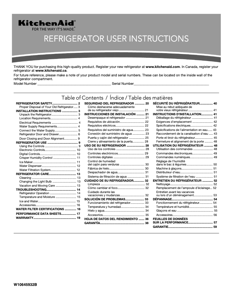 Image de la première page du manuel de l'appareil KRBR102ESS