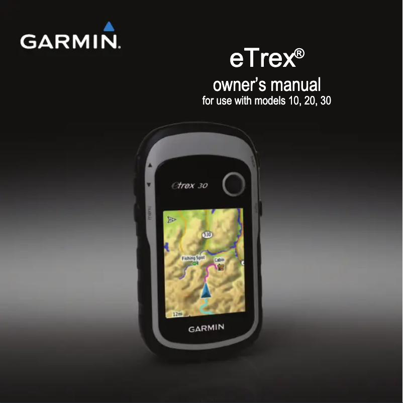 Page 1 de la notice Manuel utilisateur Garmin eTrex 20