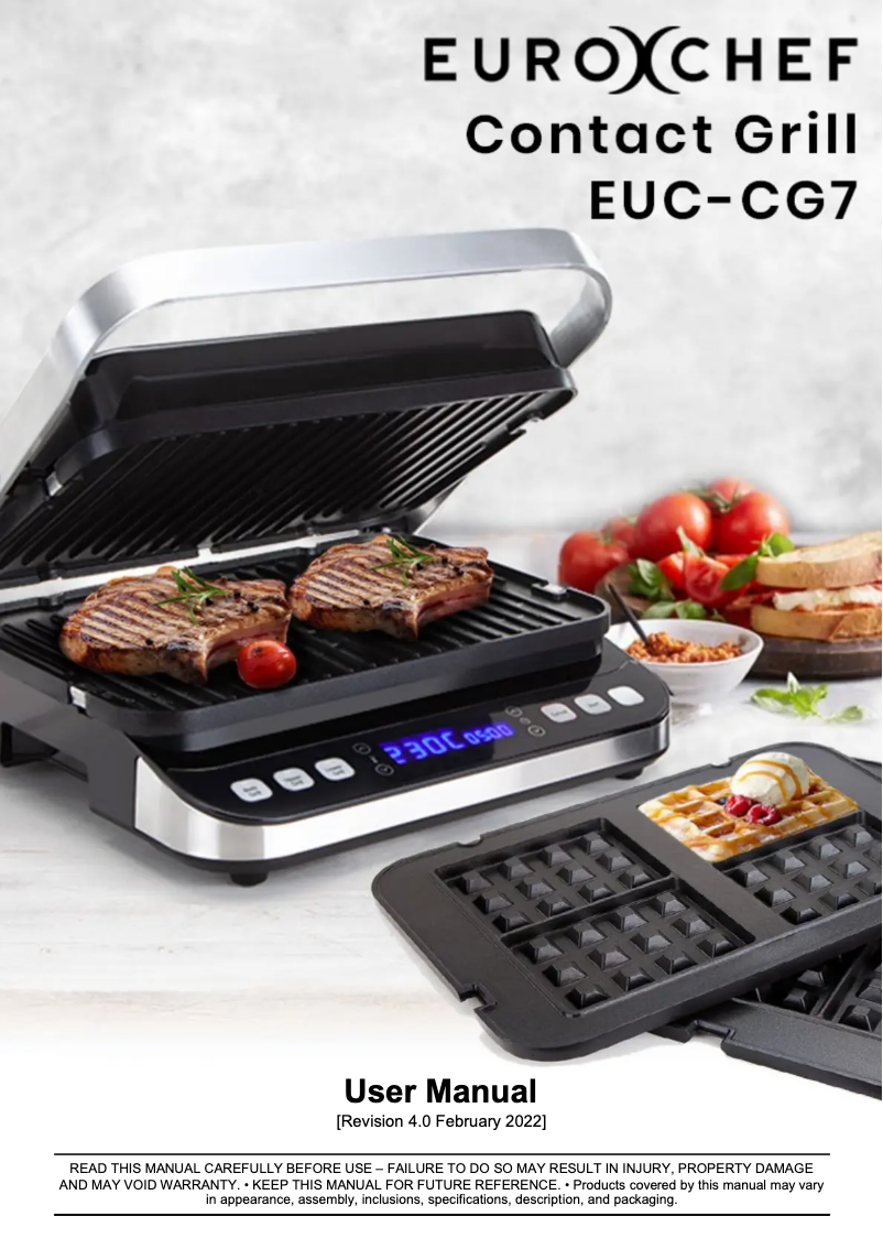 Page 1 de la notice Manuel utilisateur Eurochef EUC-CG7