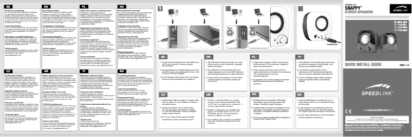 Page n°1 - Manuel utilisateur Speed-Link Snappy SL-8003-SWT
