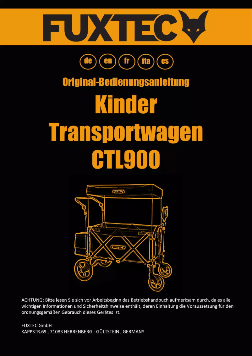 Page 1 de la notice Manuel utilisateur Fuxtec FX-CTL900