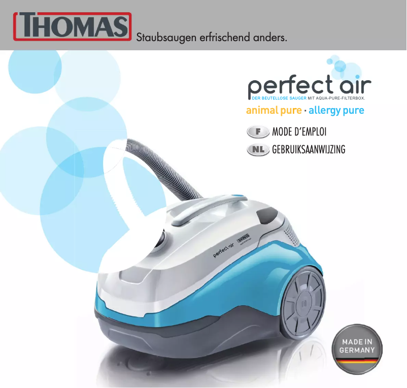 Page 1 de la notice Manuel utilisateur Thomas Perfect Air Allergy Pure