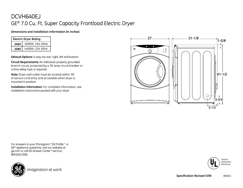 Image de la première page du manuel de l'appareil DCVH640EJWW