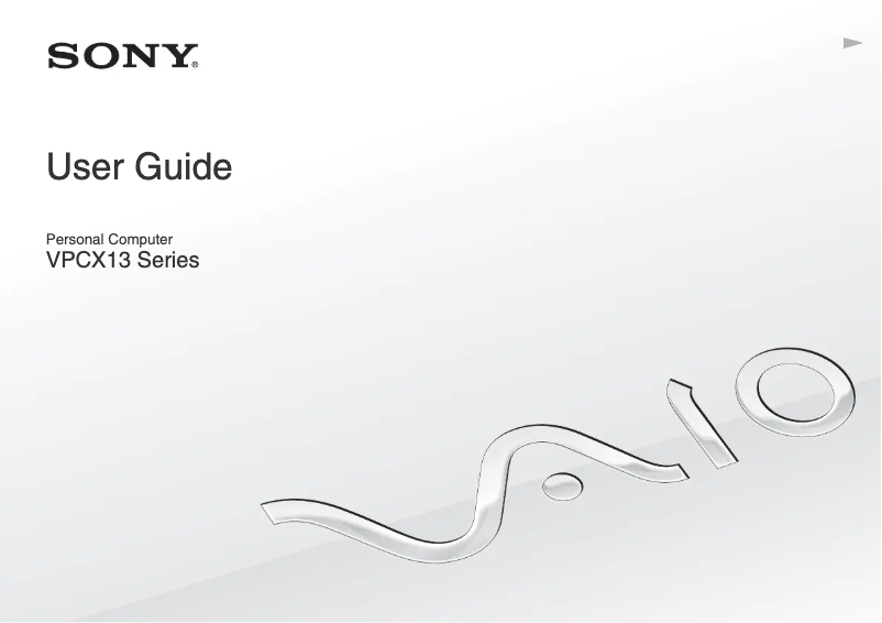Image de la première page du manuel de l'appareil Vaio VPCX135KX