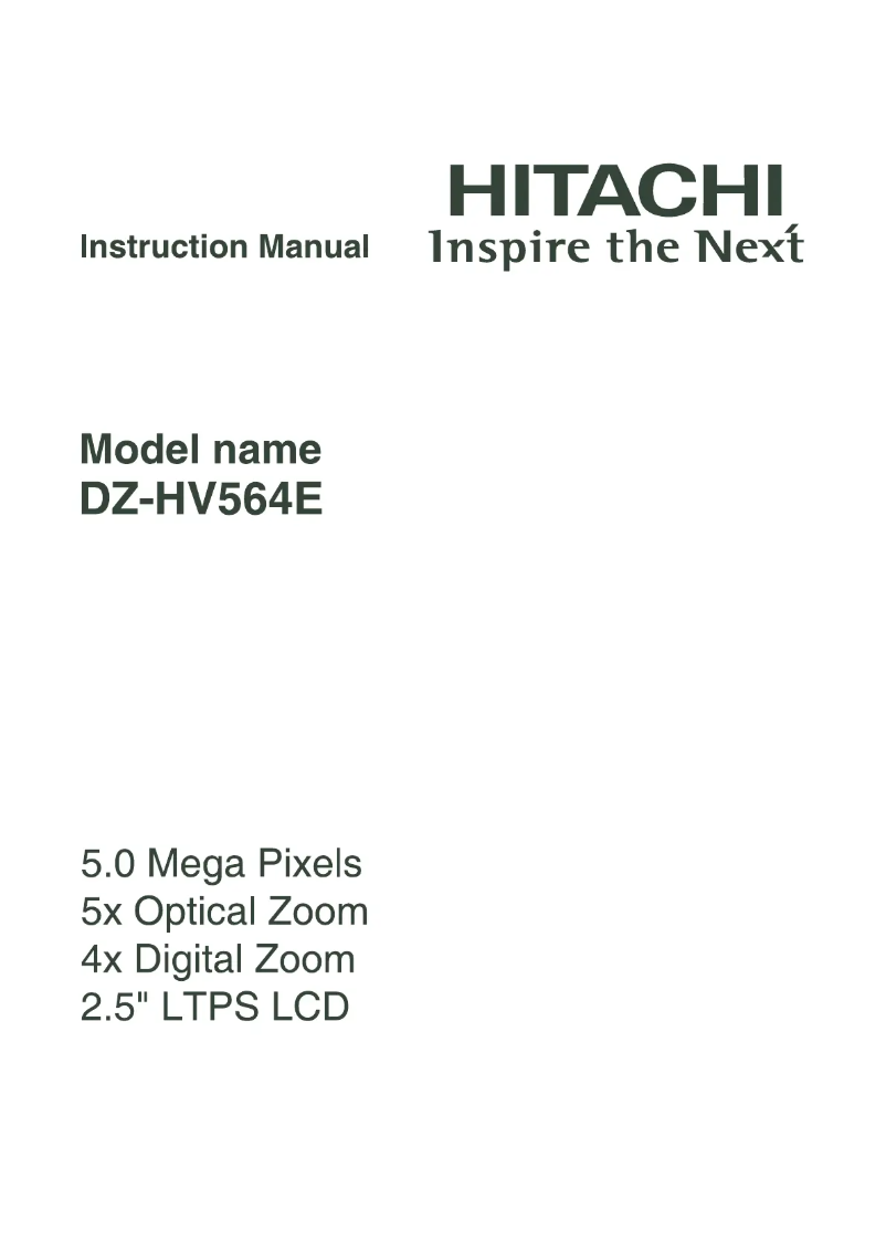 Page n°1 - Manuel utilisateur Hitachi DZ-HV564E