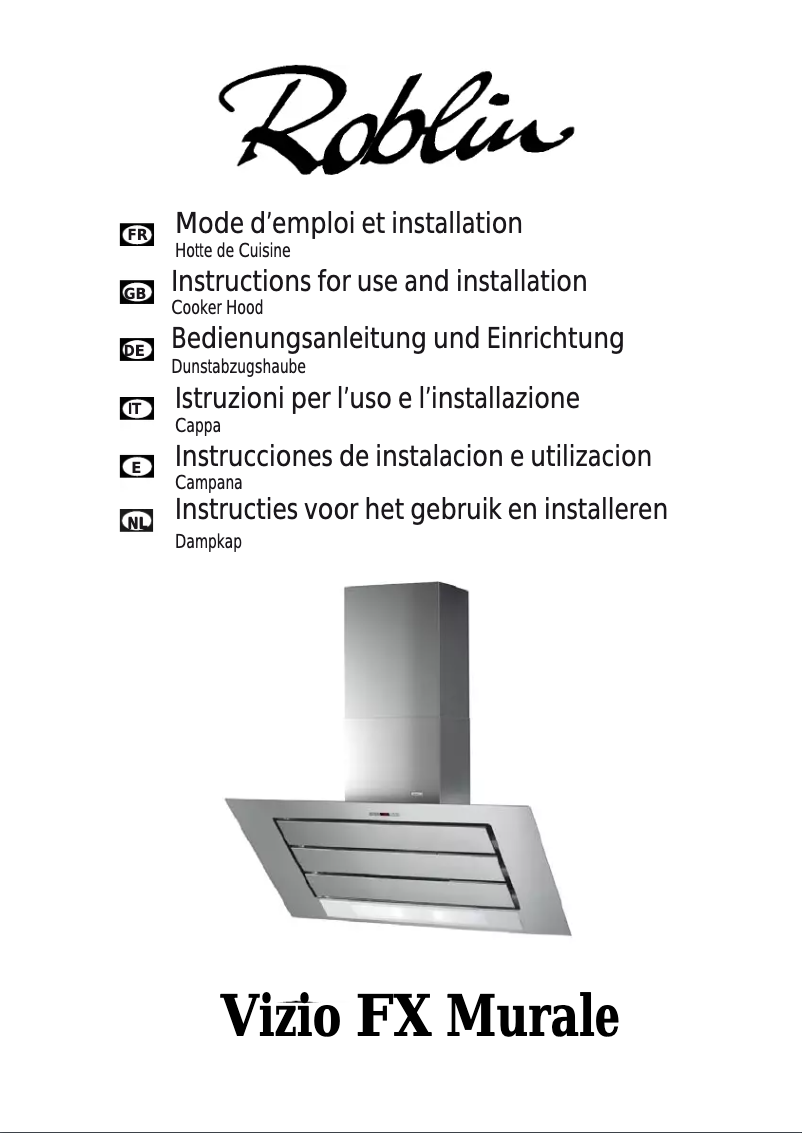 Page 1 de la notice Manuel utilisateur Roblin Vizio FX 1100 Murale
