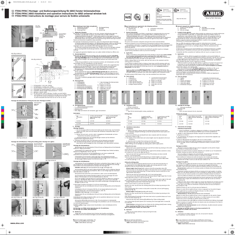 Page 1 de la notice Manuel utilisateur Abus FUFT50002B