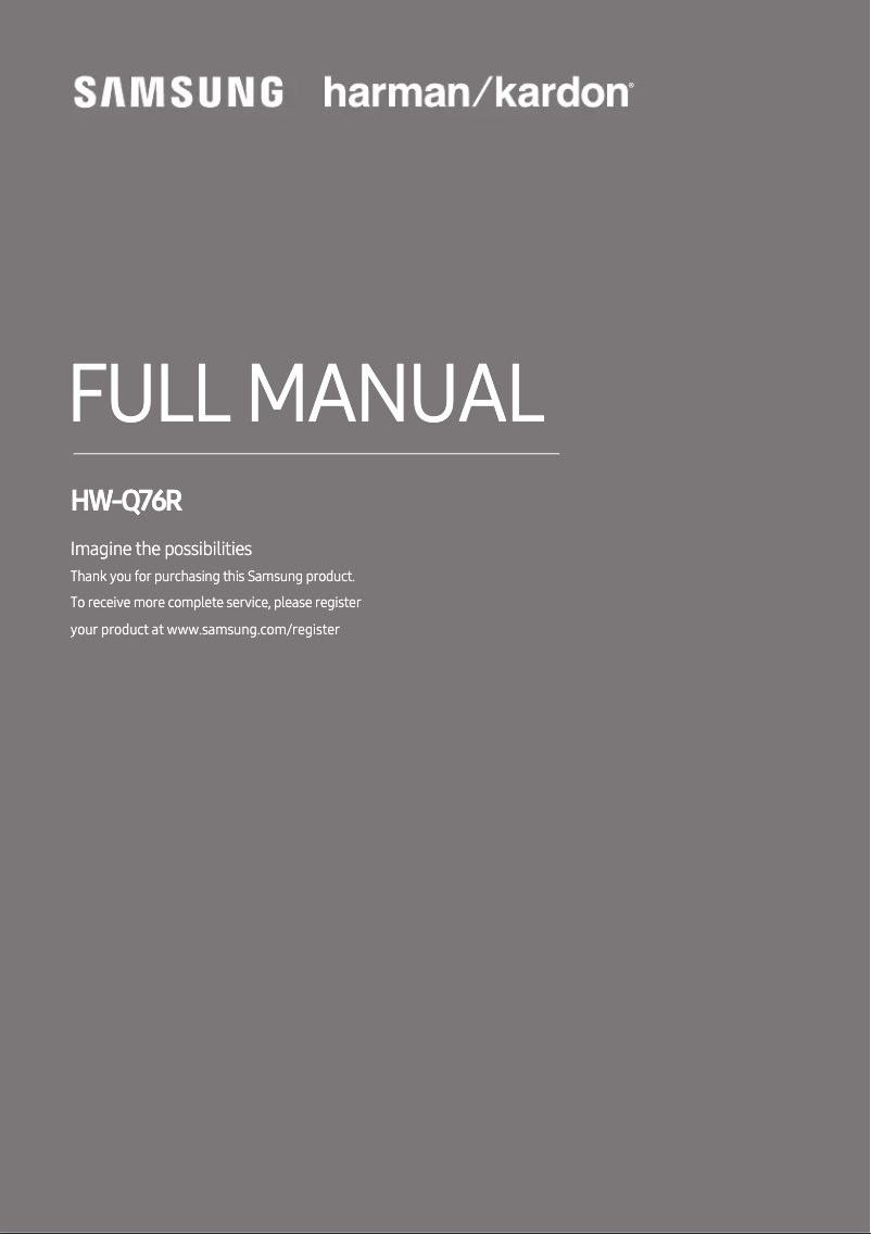 Page n°1 - Manuel utilisateur Samsung HW-Q76R