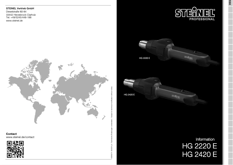 Página 1 del manual Manual de usuario Steinel HG 2420 E