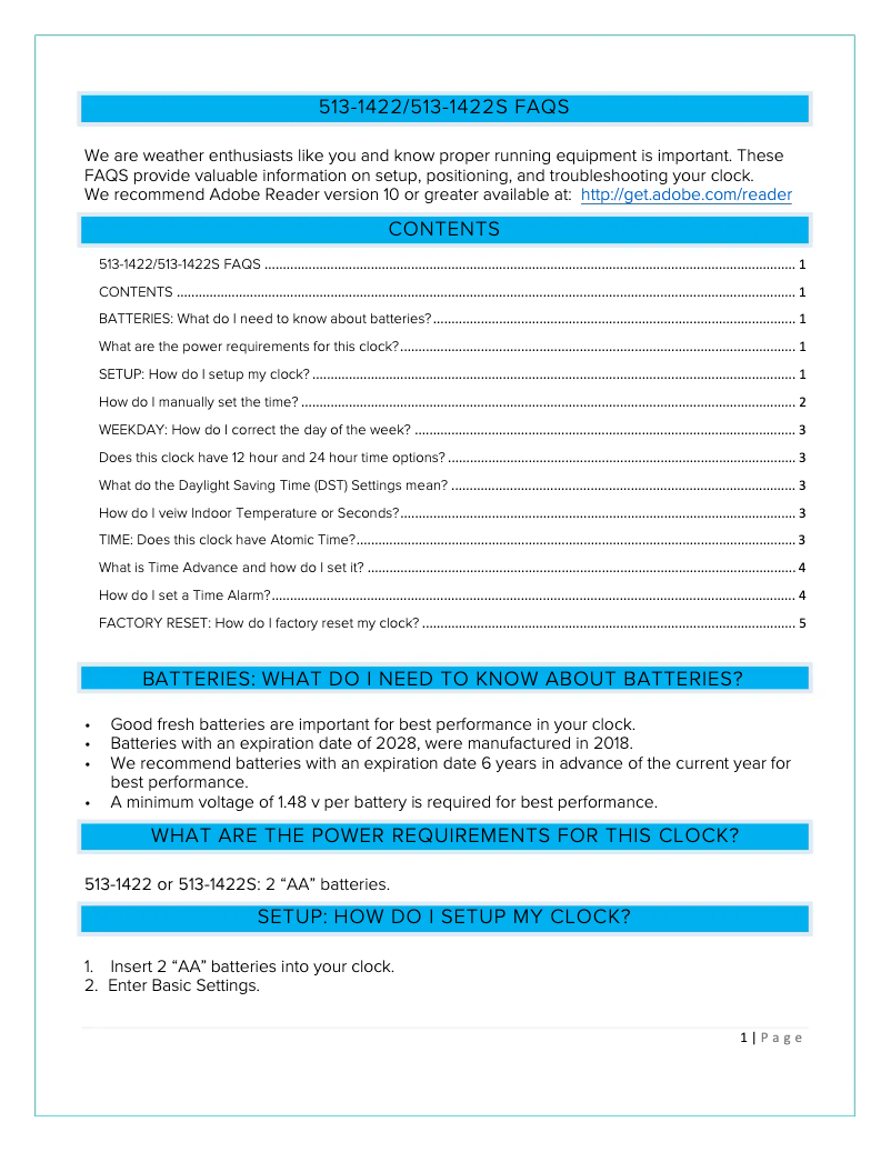 Image de la première page du manuel de l'appareil 513-1422S