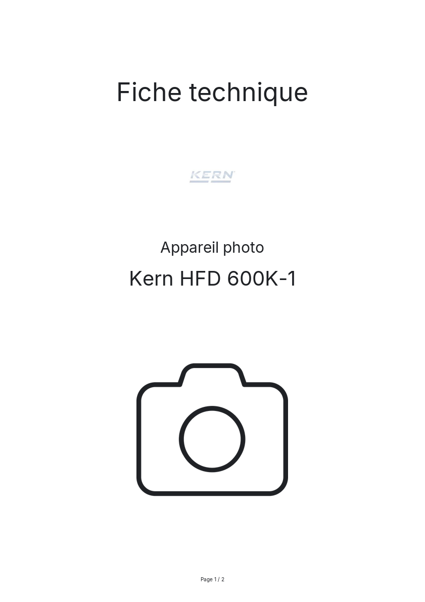 Image de la première page du manuel de l'appareil HFD 600K-1