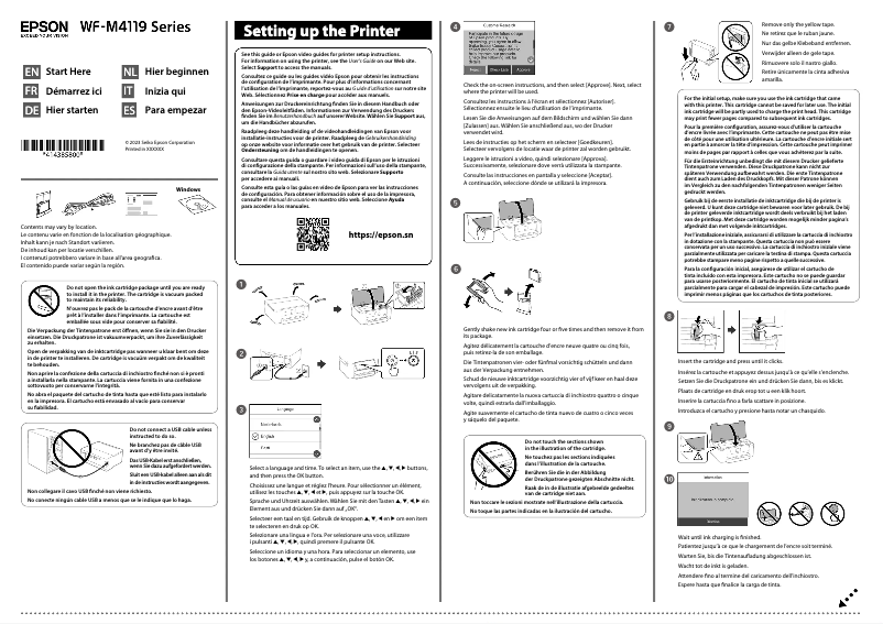 Image de la première page du manuel de l'appareil WorkForce Pro WF-M4119DW