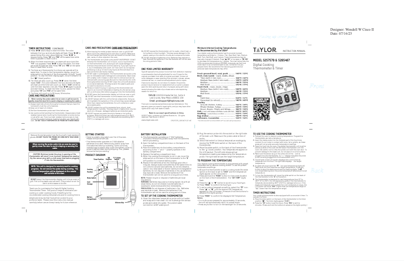 Image de la première page du manuel de l'appareil 5265467