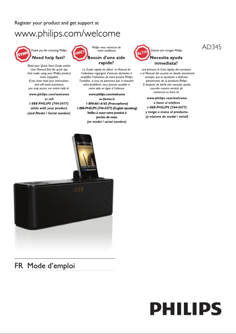 Page n°1 - Mode d'emploi Philips AD345