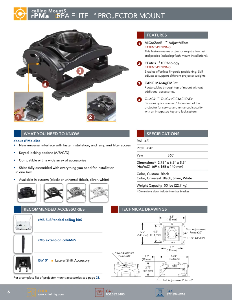 Page n°1 - Manuel utilisateur Chief RPMA277