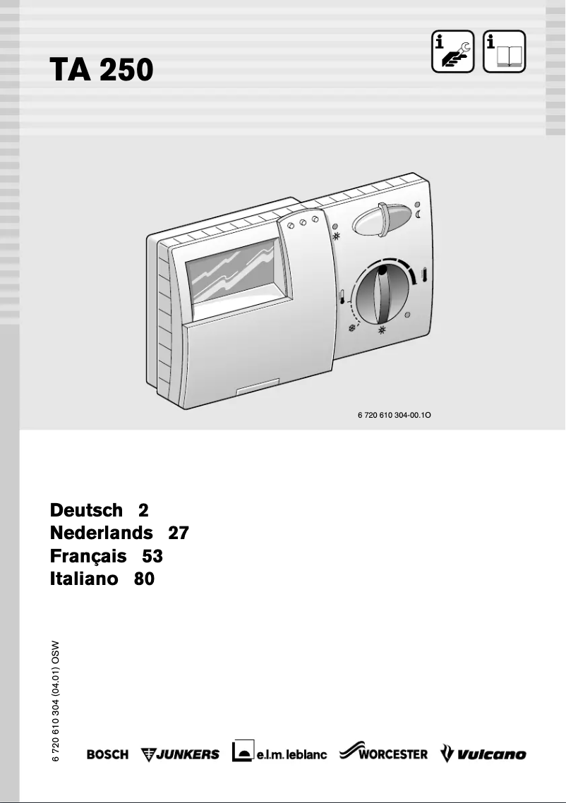 Image de la première page du manuel de l'appareil TA 250