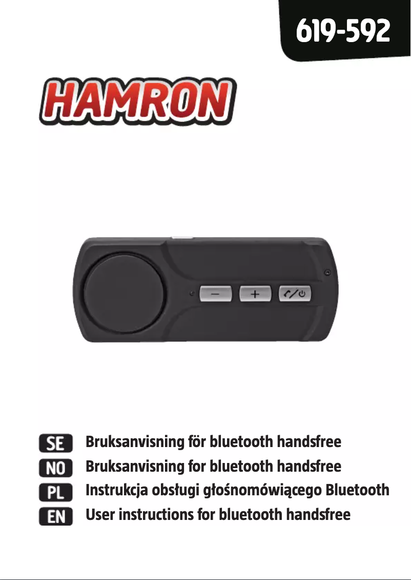 Page n°1 - Manuel utilisateur Hamron 619-592