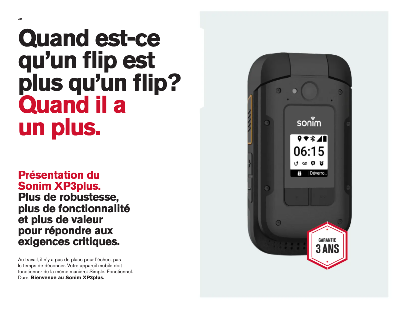 Page n°1 - Brochure Sonim XP3 Plus