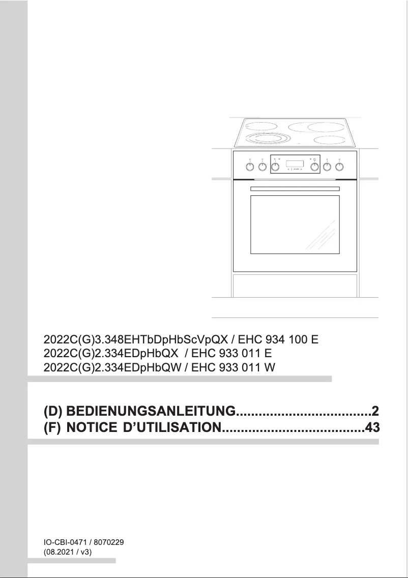 Página 1 del manual Manual de usuario Amica EHC 934 100 E