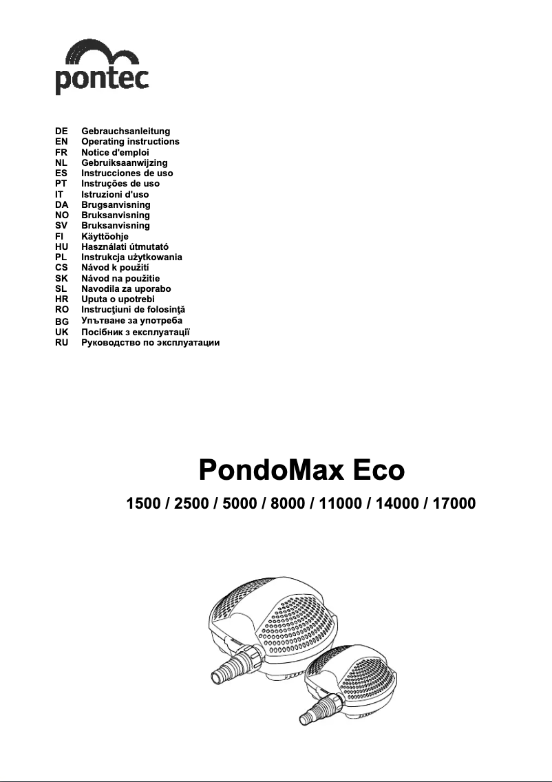 Page n°1 - Manuel utilisateur Pontec PondoMax Eco 17000