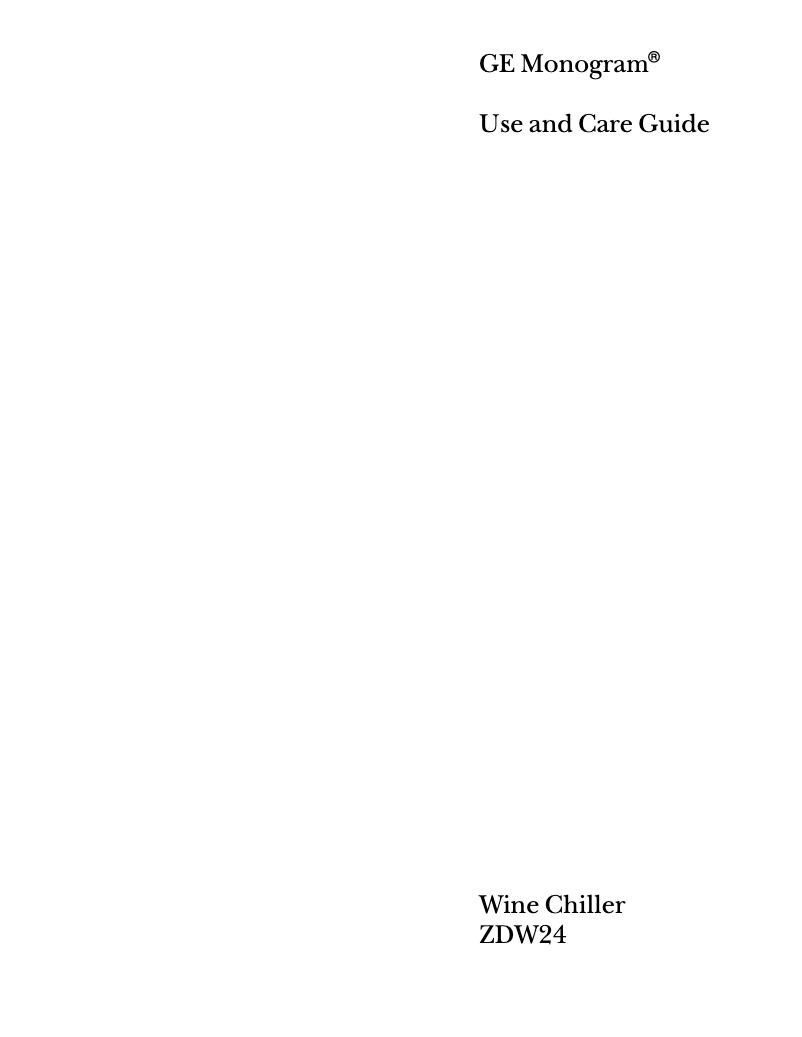 Imagen de la primera página del manual del dispositivo ZDW24AWW