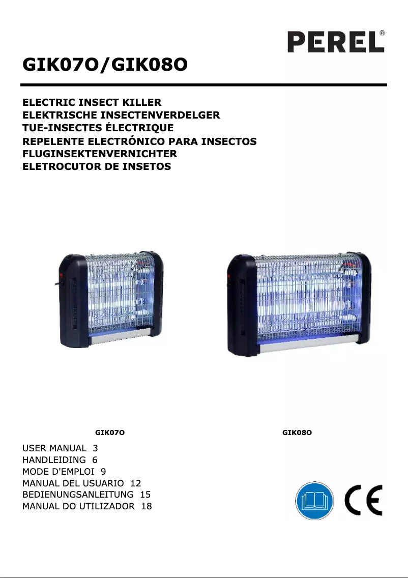 Page 1 de la notice Manuel utilisateur Perel GIK08O