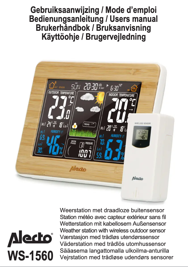 Page 1 of the manual User Manual Alecto WS-1560