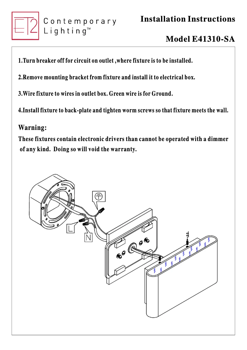 Image de la première page du manuel de l'appareil Alumilux E41310-SA
