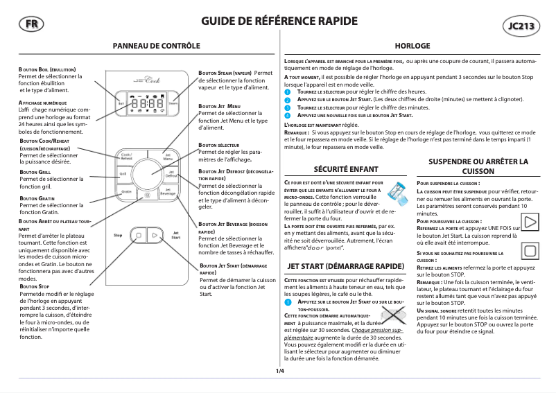 Imagen de la primera página del manual del dispositivo JC 213