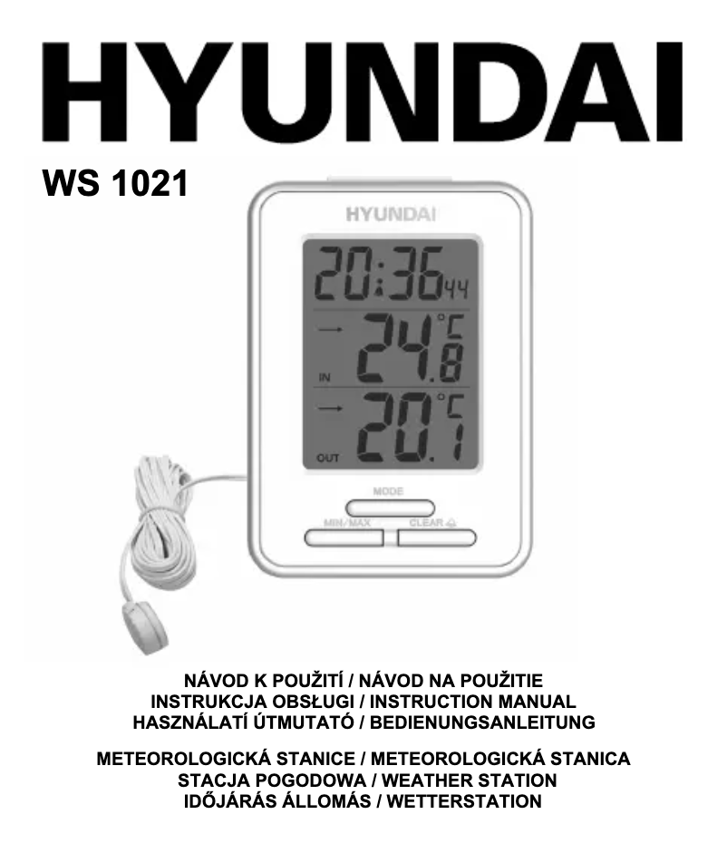 Image de la première page du manuel de l'appareil WS 1021