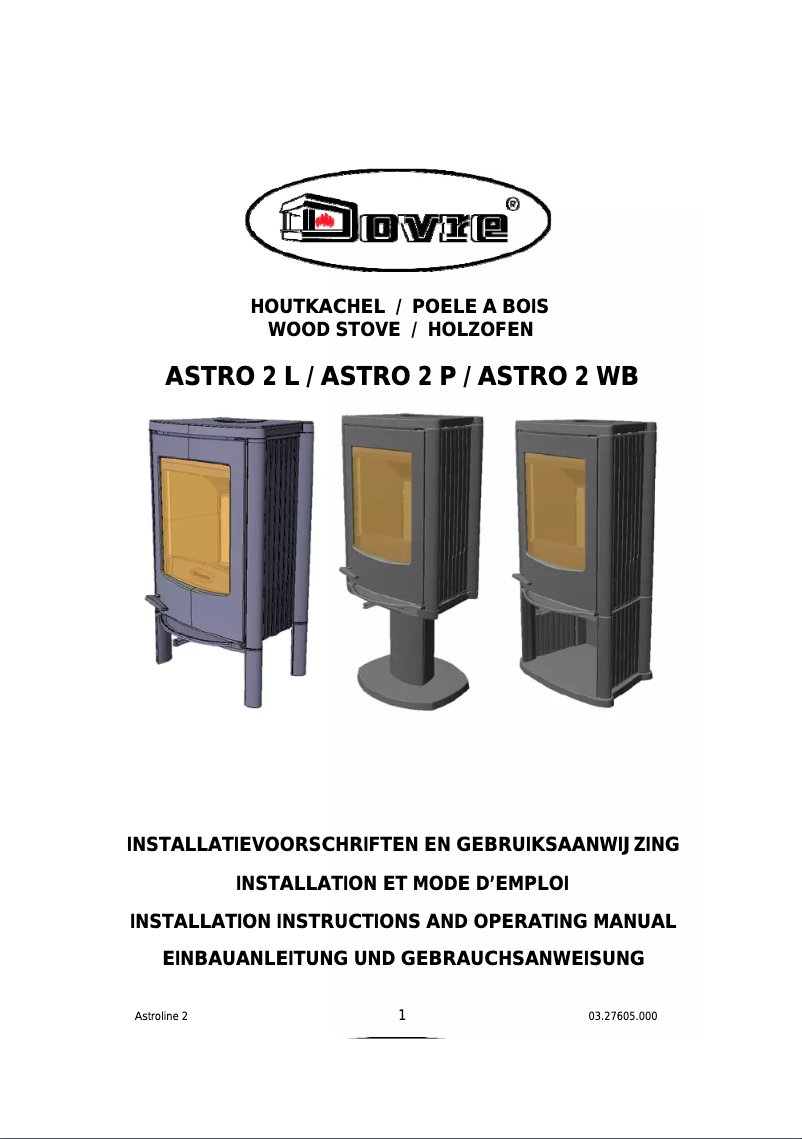Page n°1 - Manuel utilisateur Dovre ASTRO 2 L