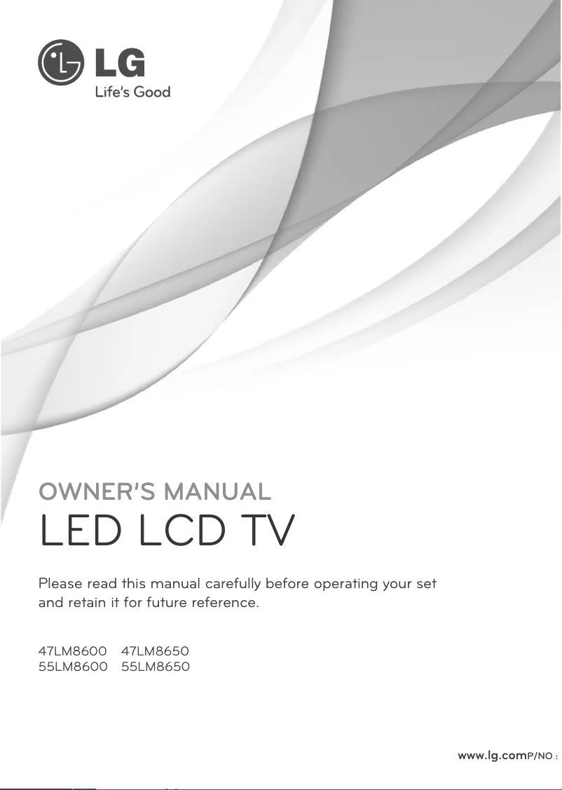 Page 1 of the manual User Manual LG 55LM8650