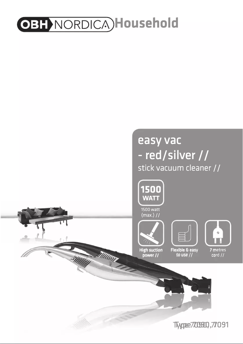 Page 1 de la notice Manuel utilisateur OBH Nordica Stick 7091