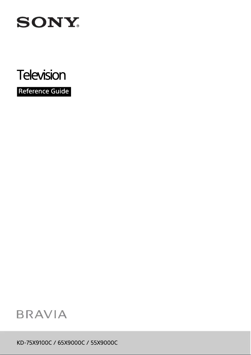 Page n°1 - Manuel utilisateur Sony Bravia KD-65X9000C