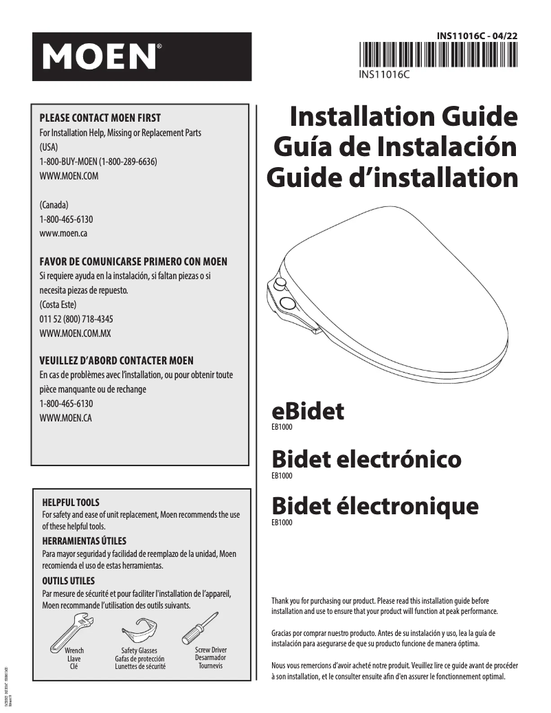 Imagen de la primera página del manual del dispositivo EB1000