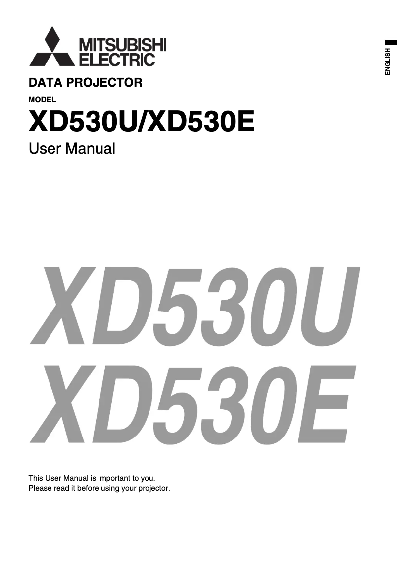 Page 1 de la notice Manuel utilisateur Mitsubishi XD530E