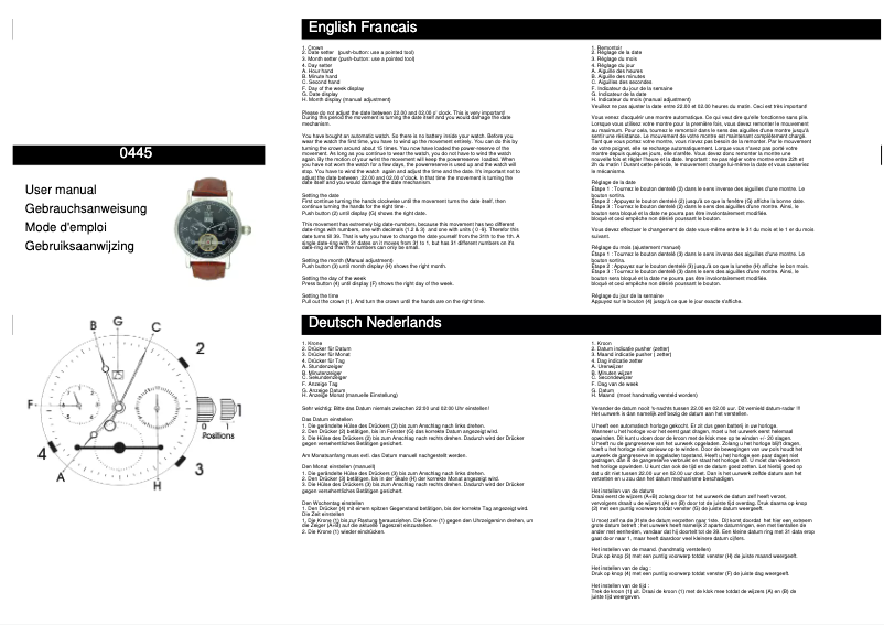 Page n°1 - Manuel utilisateur Davis 0445