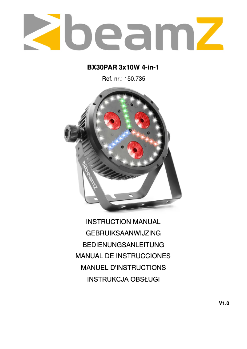 Image de la première page du manuel de l'appareil BX30