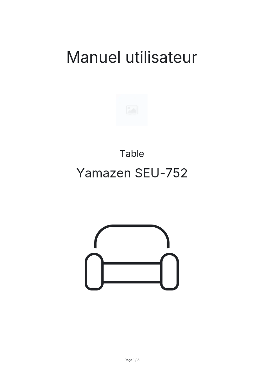 Page n°1 - Manuel utilisateur Yamazen SEU-752
