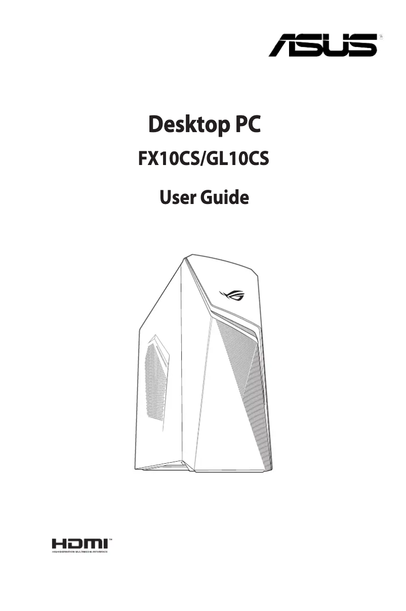Image de la première page du manuel de l'appareil ROG GL10CS-BE010T