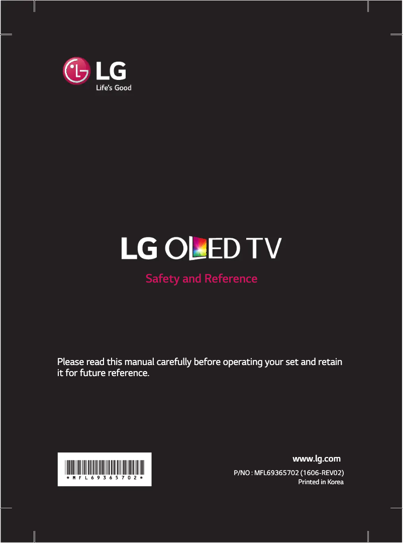 Page 1 de la notice Manuel utilisateur LG OLED55B6J
